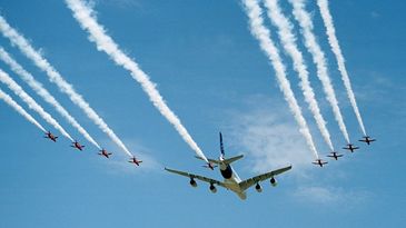 Klima A380 with Red Arrows