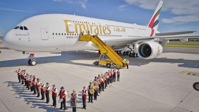 Emirates A380 in Wien