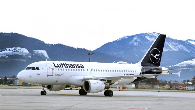 Lufthansa Airbus A319 in Salzburg