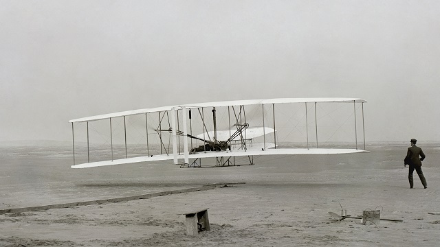 Die Gebrüder Wright erster Flug